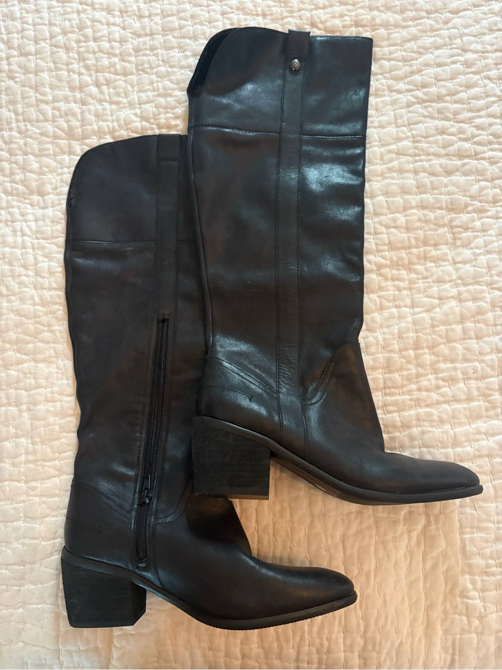Vince Camuto Black Leather Over-the-Knee Boots